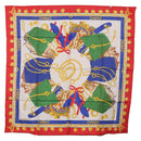 CELINE Scarf Silk Red Auth am12072V-12
