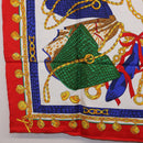 CELINE Scarf Silk Red Auth am12072V-8
