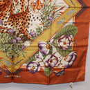 Salvatore Ferragamo Leopard Panda Animal Pattern Scarf Silk Brown Auth am12073V-10