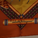 Salvatore Ferragamo Leopard Panda Animal Pattern Scarf Silk Brown Auth am12073V-11