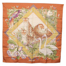 Salvatore Ferragamo Leopard Panda Animal Pattern Scarf Silk Brown Auth am12073V-12