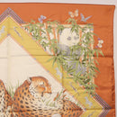 Salvatore Ferragamo Leopard Panda Animal Pattern Scarf Silk Brown Auth am12073V-15