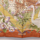 Salvatore Ferragamo Leopard Panda Animal Pattern Scarf Silk Brown Auth am12073V-20