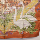 Salvatore Ferragamo Leopard Panda Animal Pattern Scarf Silk Brown Auth am12073V-21