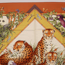 Salvatore Ferragamo Leopard Panda Animal Pattern Scarf Silk Brown Auth am12073V-3