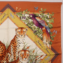 Salvatore Ferragamo Leopard Panda Animal Pattern Scarf Silk Brown Auth am12073V-4