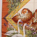 Salvatore Ferragamo Leopard Panda Animal Pattern Scarf Silk Brown Auth am12073V-5