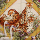 Salvatore Ferragamo Leopard Panda Animal Pattern Scarf Silk Brown Auth am12073V-6