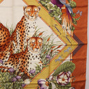 Salvatore Ferragamo Leopard Panda Animal Pattern Scarf Silk Brown Auth am12073V-7