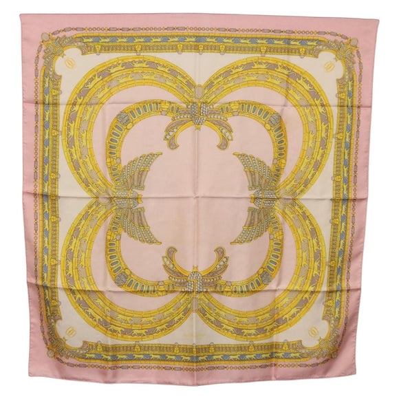 CARTIER Scarf Silk Pink Auth am12074