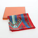 HERMES Carre 90 Scarf ”ORS BLEUS D'AFRIQUE” Silk Red Auth am12076M-15