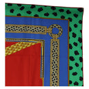 CARTIER Leopard Pattern Scarf Silk Green Blue Auth am12079M-4