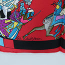 HERMES Carre 90 Scarf ”fantaisies indiennes” Silk Red Black Auth am12080M-11