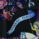 HERMES Carre 90 Scarf ”fantaisies indiennes” Silk Red Black Auth am12080M-14