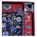 HERMES Carre 90 Scarf ”fantaisies indiennes” Silk Red Black Auth am12080M-4