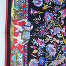 HERMES Carre 90 Scarf ”fantaisies indiennes” Silk Red Black Auth am12080M-5