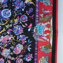 HERMES Carre 90 Scarf ”fantaisies indiennes” Silk Red Black Auth am12080M-7