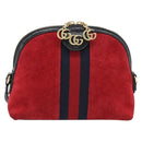 GUCCI Ophidia Sherry Line Shoulder Bag Leather Red Gold 499621 Auth am12084A-2