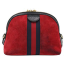 GUCCI Ophidia Sherry Line Shoulder Bag Leather Red Gold 499621 Auth am12084A-3