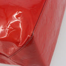 LOUIS VUITTON Monogram Vernis Reade MM Hand Bag Red Rouge M91086 Auth am12088V-17