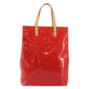 LOUIS VUITTON Monogram Vernis Reade MM Hand Bag Red Rouge M91086 Auth am12088V-13