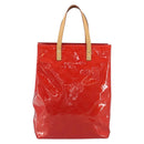 LOUIS VUITTON Monogram Vernis Reade MM Hand Bag Red Rouge M91086 Auth am12088V-2