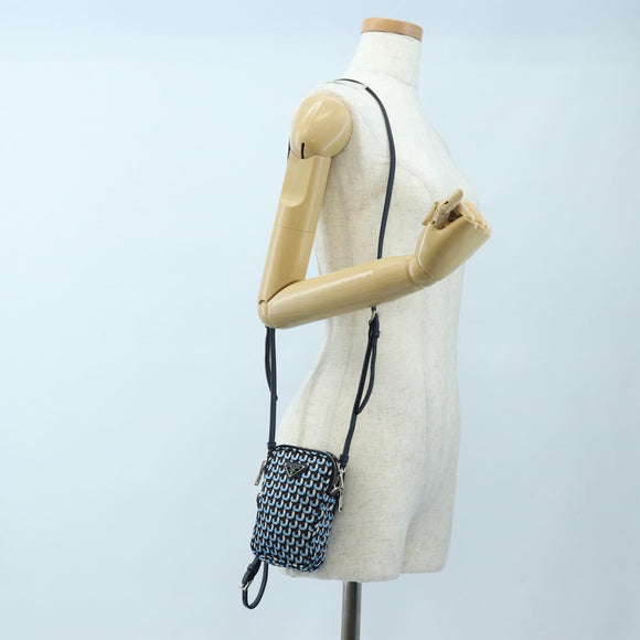 PRADA Mini Shoulder Bag Nylon Blue Silver 1N1860 Auth am12089V