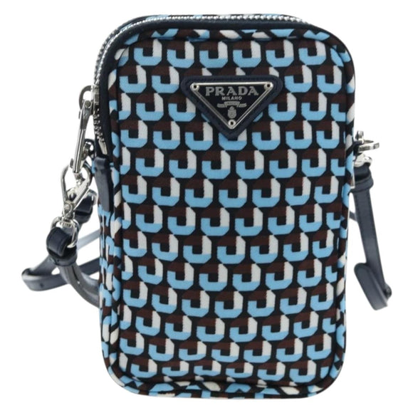 PRADA Mini Shoulder Bag Nylon Blue Silver 1N1860 Auth am12089V