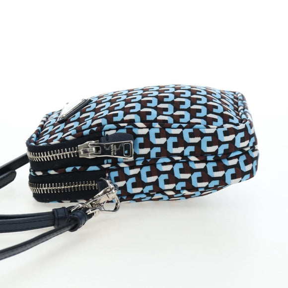 PRADA Mini Shoulder Bag Nylon Blue Silver 1N1860 Auth am12089V