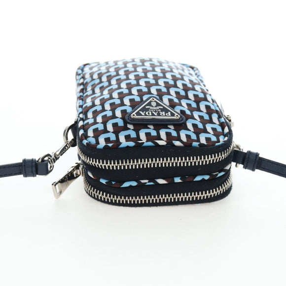 PRADA Mini Shoulder Bag Nylon Blue Silver 1N1860 Auth am12089V