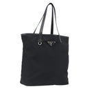 PRADA Tote Bag Nylon Black Silver Auth am12091A-1