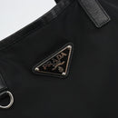 PRADA Tote Bag Nylon Black Silver Auth am12091A-15