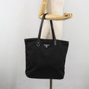PRADA Tote Bag Nylon Black Silver Auth am12091A-23