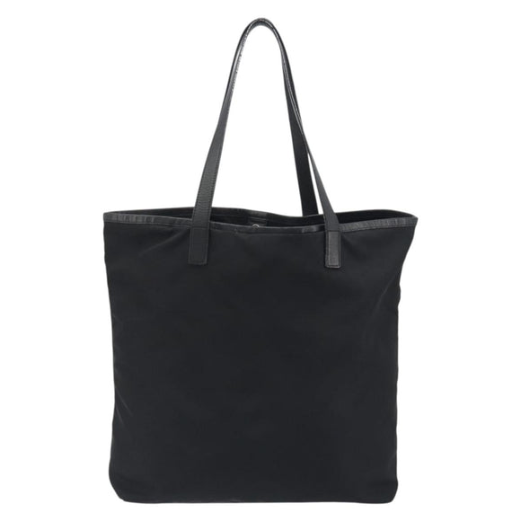 PRADA Tote Bag Nylon Black Silver Auth am12091A
