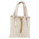 SAINT LAURENT Kahala Tote Bag Canvas Ivory Gold 123435 Auth am12092V-1
