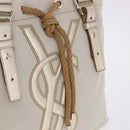 SAINT LAURENT Kahala Tote Bag Canvas Ivory Gold 123435 Auth am12092V-17