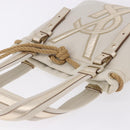 SAINT LAURENT Kahala Tote Bag Canvas Ivory Gold 123435 Auth am12092V-6
