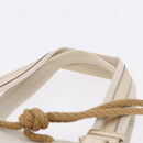 SAINT LAURENT Kahala Tote Bag Canvas Ivory Gold 123435 Auth am12092V-8