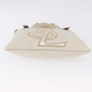 SAINT LAURENT Kahala Tote Bag Canvas Ivory Gold 123435 Auth am12092V-5