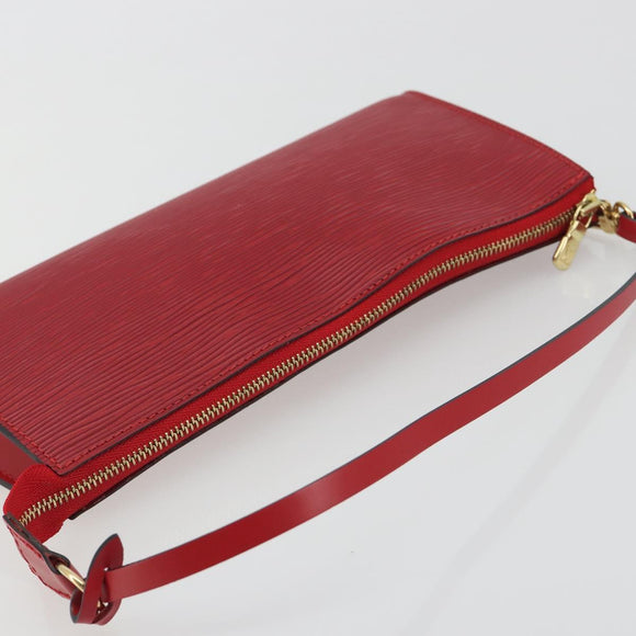 LOUIS VUITTON Epi Pochette Accessoires Pouch Red M52947 LV Auth am12093V