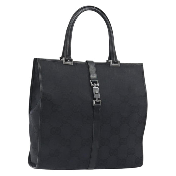 GUCCI GG Canvas Tote Bag Black Silver 002 1064 3444 Auth am12094V
