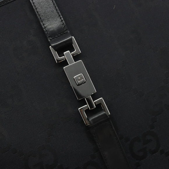 GUCCI GG Canvas Tote Bag Black Silver 002 1064 3444 Auth am12094V