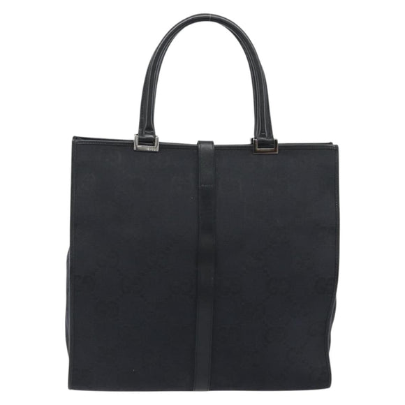 GUCCI GG Canvas Tote Bag Black Silver 002 1064 3444 Auth am12094V