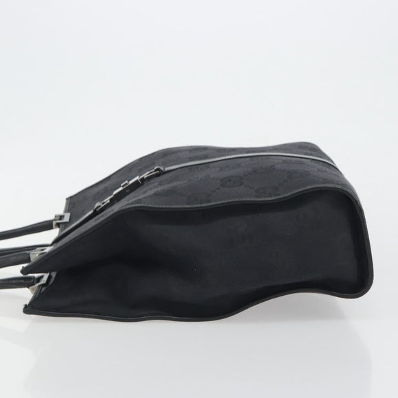 GUCCI GG Canvas Tote Bag Black Silver 002 1064 3444 Auth am12094V