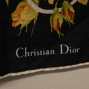 Christian Dior Floral Scarf Silk Black Blue Auth am12095M-11
