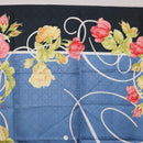 Christian Dior Floral Scarf Silk Black Blue Auth am12095M-14