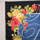 Christian Dior Floral Scarf Silk Black Blue Auth am12095M-2