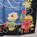 Christian Dior Floral Scarf Silk Black Blue Auth am12095M-21