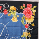 Christian Dior Floral Scarf Silk Black Blue Auth am12095M-4