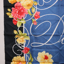 Christian Dior Floral Scarf Silk Black Blue Auth am12095M-5